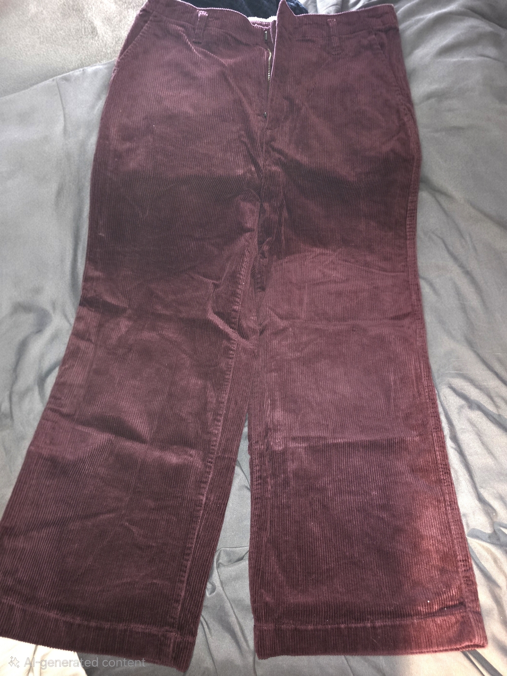 GAP Wide Leg Corduroy Pants in Deep Burgundy